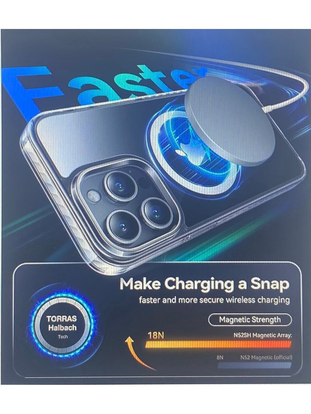 Torras Magnetic Case for iPhone 15 Pro Max Clear
